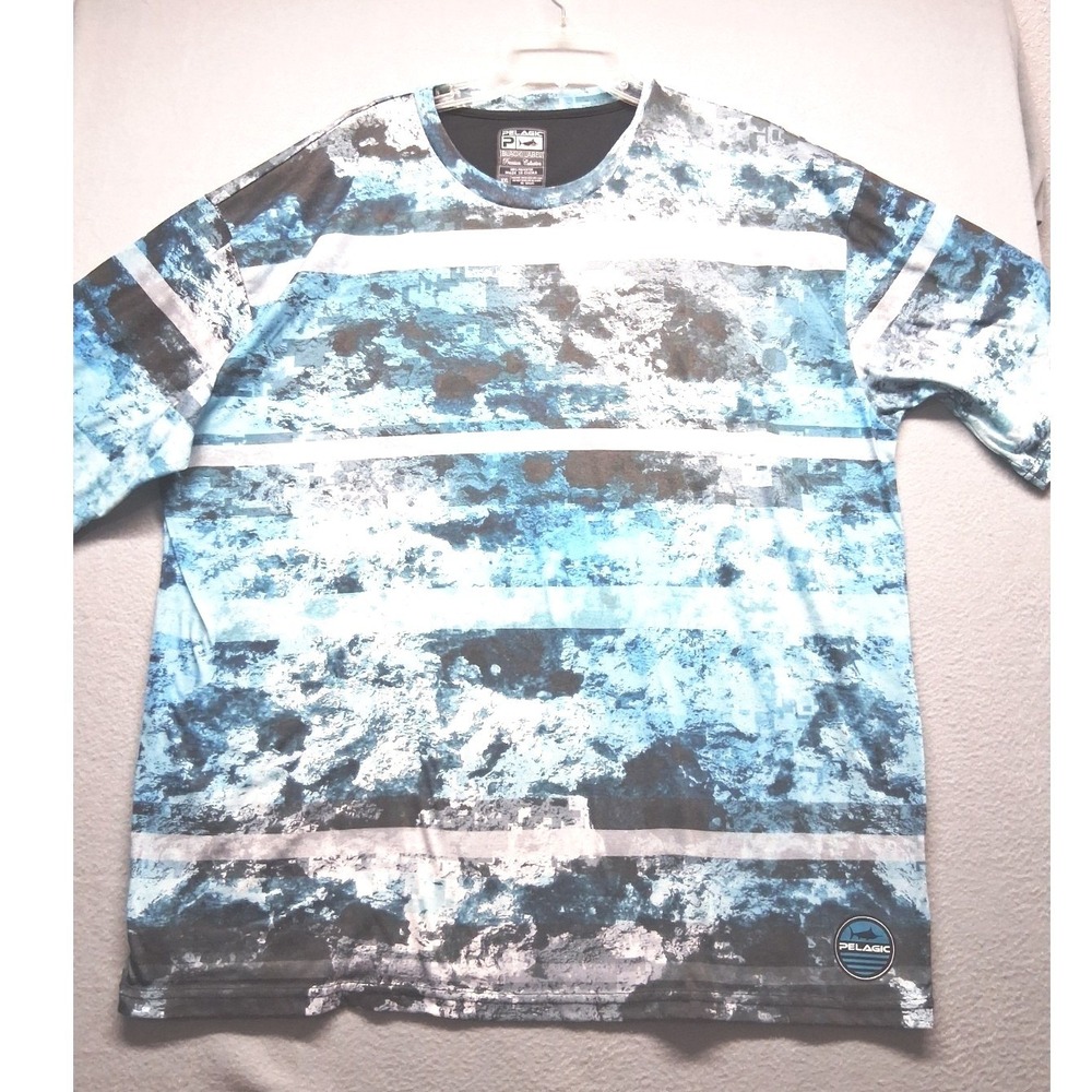 Pelagic Men Short Sleeve T Shirt Crew Neck Size XXL Blue‎